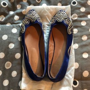 Royal Blue and Gold Aldo Flats